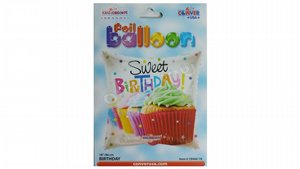 בלון "Happy Birthday" בצורת מרובע 18" צבעוני בלון "Happy Birthday" בצורת מרובע 18" צבעוני