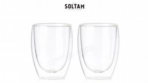 זוג כוסות שתייה חמה אספרסו עם דופן כפולה 80 מ''ל SOLTAM Double Glass זוג כוסות שתייה חמה אספרסו עם דופן כפולה 80 מ''ל SOLTAM Double Glass