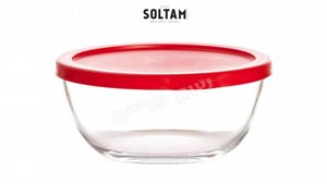 תבנית זכוכית 1 ליטר עם מכסה אדום עגול SOLTAM Bake&Serve תבנית זכוכית 1 ליטר עם מכסה אדום עגול SOLTAM Bake&Serve
