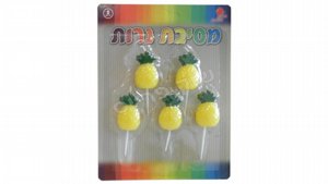 נרות יום הולדת נרות אננס 5 יח נרות יום הולדת נרות אננס 5 יח